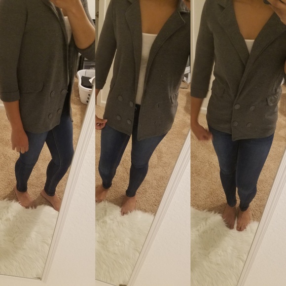 Grey Half Sleeve Blazer - Picture 3 of 3